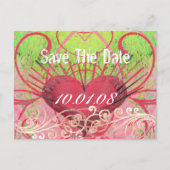 Save the Date - Herz und Wirbel Ankündigungspostkarte (Vorderseite)
