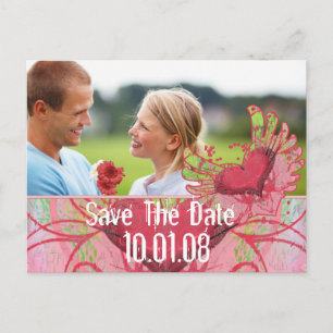 Save the Date - Herz und Wirbel Ankündigungspostkarte