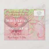 Save the Date - Herz und Wirbel Ankündigungspostkarte (Rückseite)