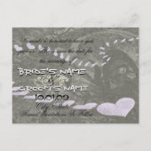 Save the Date - - Herz und Wirbel Lavendel Ankündigungspostkarte (Rückseite)