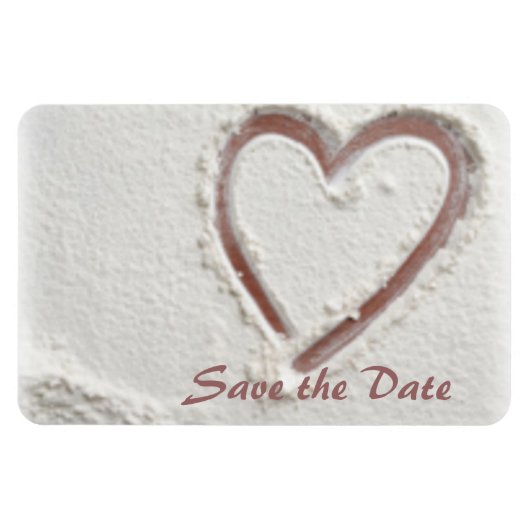 Save the Date Herz von Sand Magnet (Horizontal)