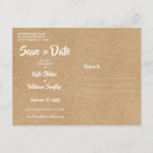 Save the Date Herzkalender Rustic Boho Ankündigungspostkarte (Rückseite)