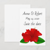 Save the Date-Hibiskus-Karte Date (Vorne/Hinten)