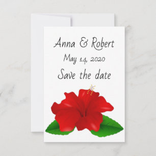Save the Date-Hibiskus-Karte Date
