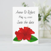 Save the Date-Hibiskus-Karte Save The Date (Stehend Vorderseite)