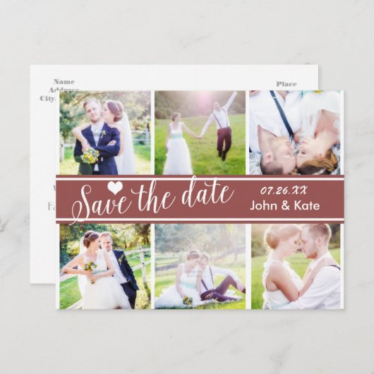 SAVE THE DATE Hochzeit 6 FOTO Ankündigung (Vorne/Hinten)