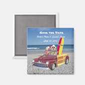 Save the Date - Hochzeit am Strand Magnet (Vorderseite/Rückseite)