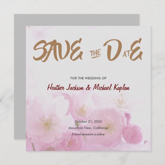 Save the Date Hochzeit Beruflicher klassischer Blu (Vorne/Hinten)