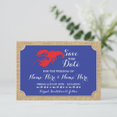 Save the Date Hochzeit Crawfish Boil Lobster Einla (Stehend Vorderseite)
