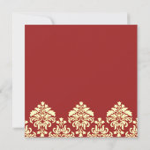 Save the Date Hochzeit Einladende Karte roten Dama (Rückseite)