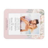Save the Date Hochzeit Elegant Moderner Blumenrot Magnet (Horizontal)