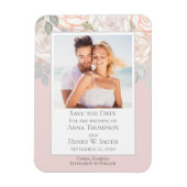 Save the Date Hochzeit Elegant Moderner Blumenrot Magnet (Vertikal)