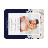 Save the Date Hochzeit Elegant Modernes Navy Blau Magnet (Horizontal)