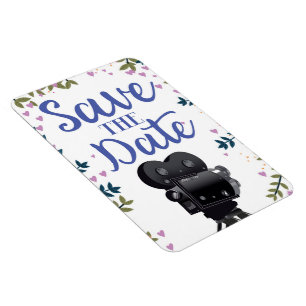 Save The Date Hochzeit Film Kamera Magnet