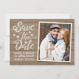Save the Date Hochzeit | Foto auf Holzpostkarte Einladung