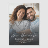 Save the Date Hochzeit Foto Verlobung Moderner Chi Magneteinladung (Vorderseite)