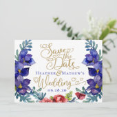 Save the Date Hochzeit | Fröhlichkeit, Floral und Einladung (Stehend Vorderseite)