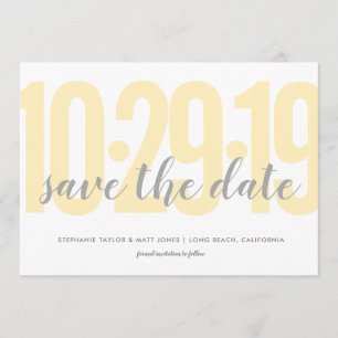 Save the Date, Hochzeit, gelb Date