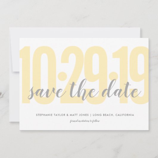 Save the Date, Hochzeit, gelb Date (Vorderseite)