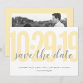 Save the Date, Hochzeit, gelb Date (Vorne/Hinten)