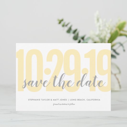 Save the Date, Hochzeit, gelb Save The Date (Stehend Vorderseite)