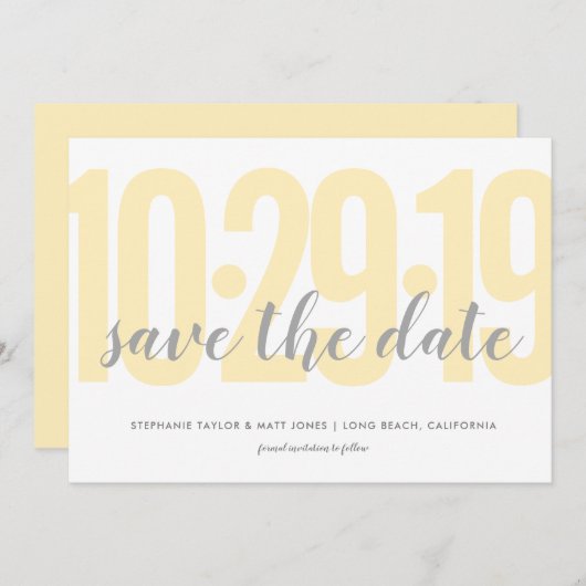 Save the Date, Hochzeit, gelb Save The Date (Vorne/Hinten)