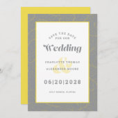 Save the Date Hochzeit | Gelbes Grau Modernes Must (Vorne/Hinten)