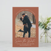 Save the Date Hochzeit im Herbst Moderner Bogen (Stehend Vorderseite)