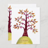 Save the Date Hochzeit im Herbst Tree Carving Einl Einladung (Vorne/Hinten)