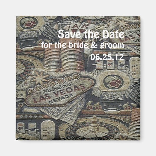 Save the Date Hochzeit in Las Vegas Magnet (Vorne)