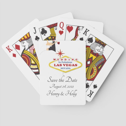 Save the Date Hochzeit in Las Vegas Spielkarten (Rückseite)