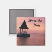 Save the Date/Hochzeit in Urlaubsort Magnet (Vorderseite/Rückseite)