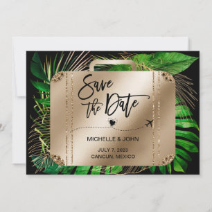 Save the Date Hochzeit in Urlaubsort Weltkarte