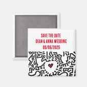 Save the Date Hochzeit laden Herz ein Magnet (Vorderseite/Rückseite)