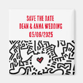 Save the Date Hochzeit laden Herz ein Magnet (Vorne)