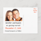 Save the Date Hochzeit Liebe Vögel Foto Post Card Ankündigungspostkarte (Rückseite)