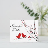 Save the Date Hochzeit Liebe Vögel Foto Post Card Ankündigungspostkarte (Stehend Vorderseite)