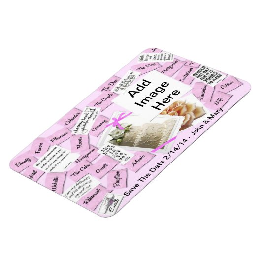 Save the Date Hochzeit Magnet (Linke Seite)