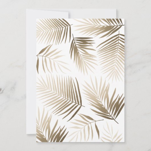 Save the Date Hochzeit mit Palmenblättern (Rückseite)