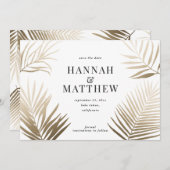 Save the Date Hochzeit mit Palmenblättern (Vorne/Hinten)