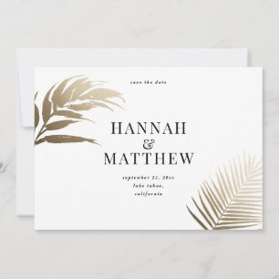 Save the Date Hochzeit mit Palmenblättern