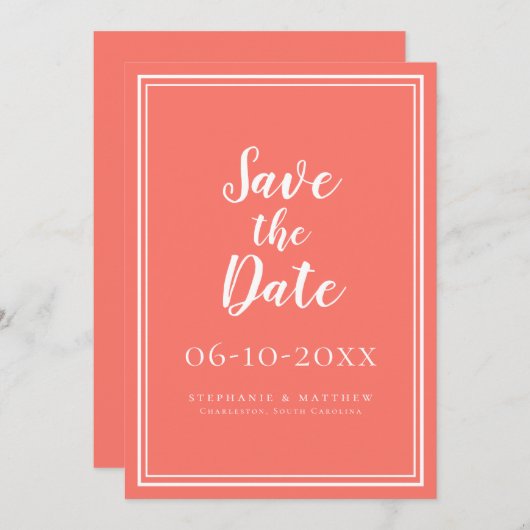 Save the Date Hochzeit Moderne Minimalistische Chi (Vorne/Hinten)