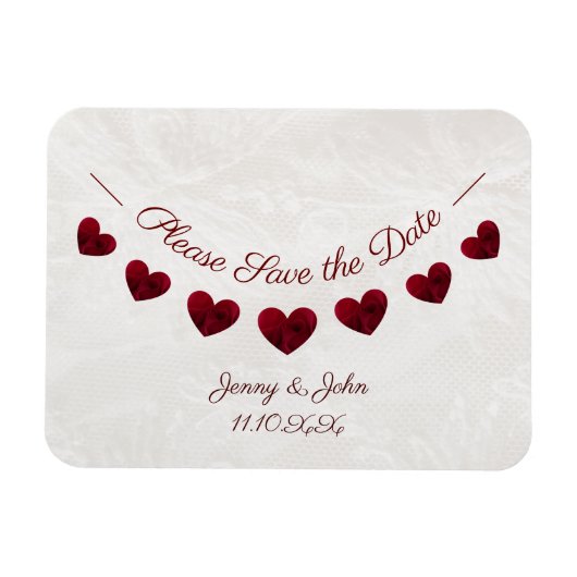 Save the Date Hochzeit oder Jahrestag Magnet (Horizontal)