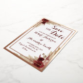Save the Date Hochzeit Pampas Grass Rose Gold Folieneinladung (Gedreht)