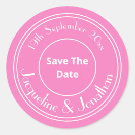 Save the Date Hochzeit Personalisierter Name Chic  Runder Aufkleber