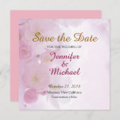 Save the Date Hochzeit Rosa Blume Matte Elegant (Vorne/Hinten)