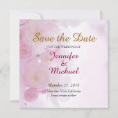 Save the Date Hochzeit Rosa Blume Matte Elegant (Vorderseite)