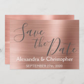 Save the Date Hochzeit Rose Gold Pink Foil (Vorne/Hinten)