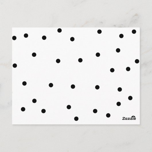 Save the Date Hochzeit Schwarz-Weiß-Polka-Punkte Postkarte (Rückseite)