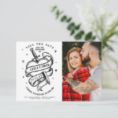 Save the Date Hochzeit Traditionelles Tarot Herz Begleitkarte (Stehend Vorderseite)